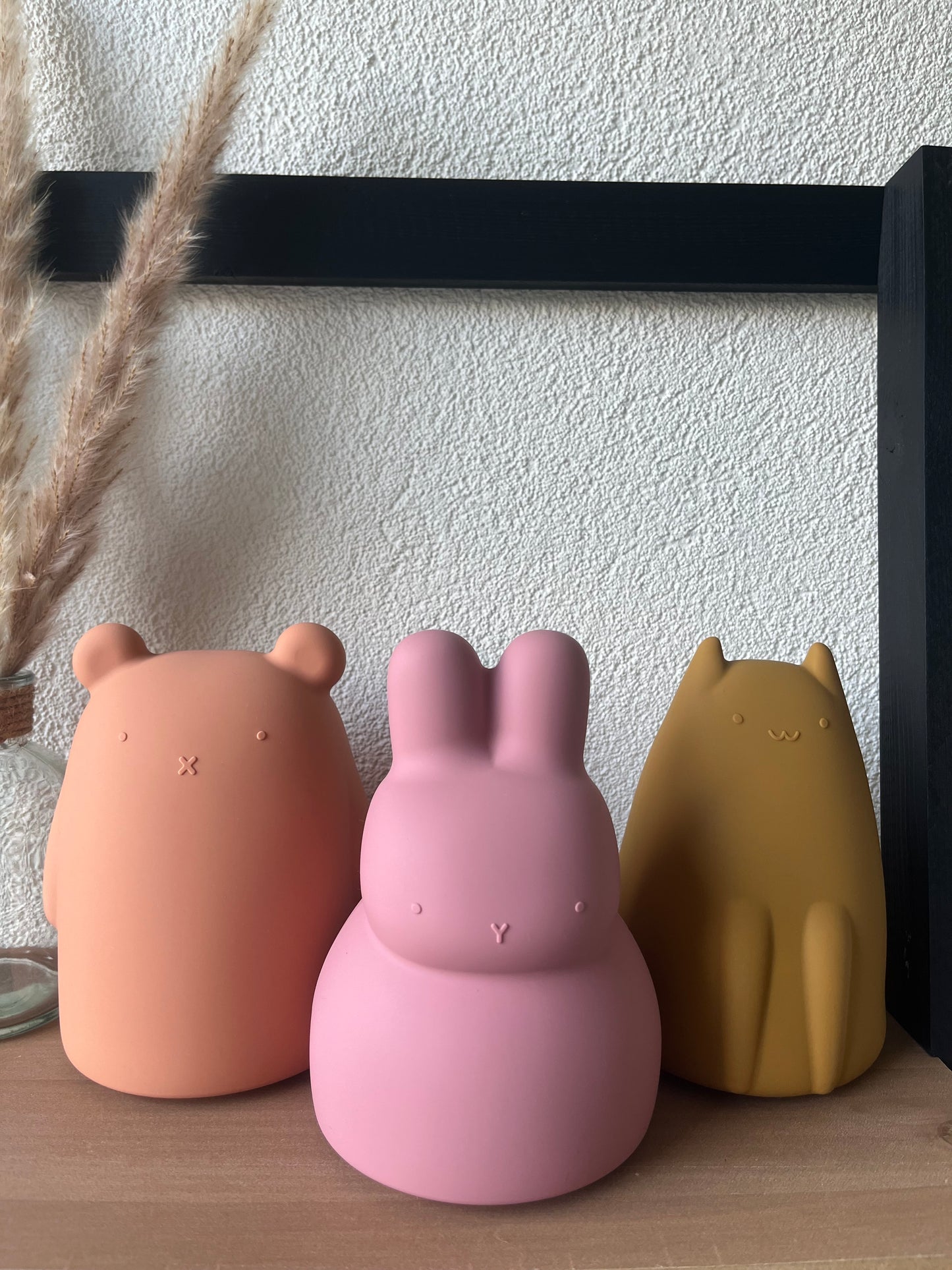 Siliconen spaarpot poes Okergeel