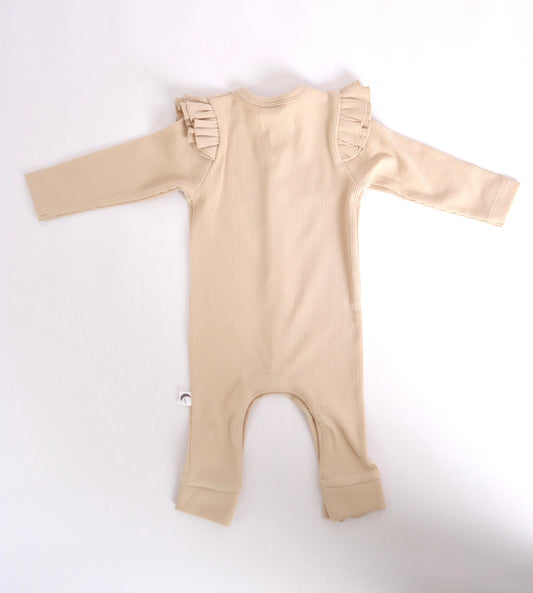 Boxpakje ruffle rib Beige