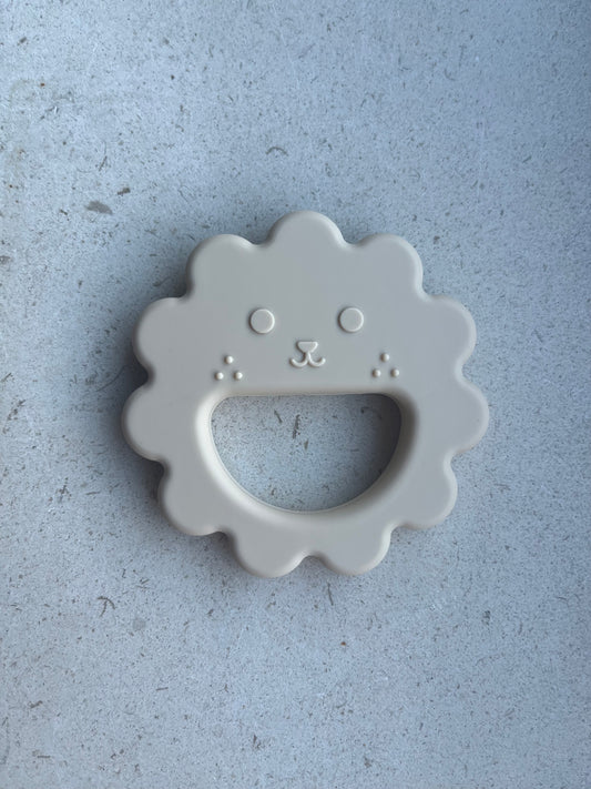 Siliconen bijtring leeuw Beige