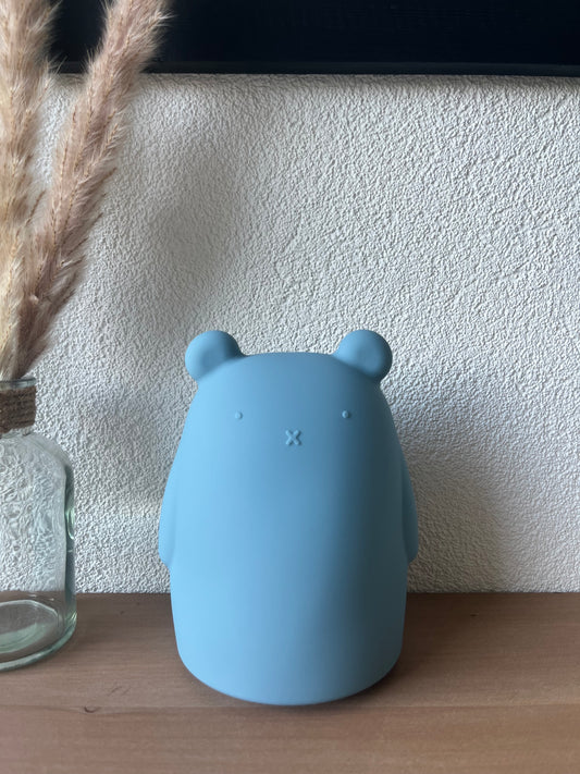 Siliconen spaarpot beer Blauw