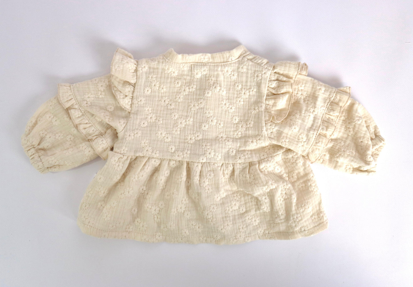 Blouse hydrofiel embroidery Beige