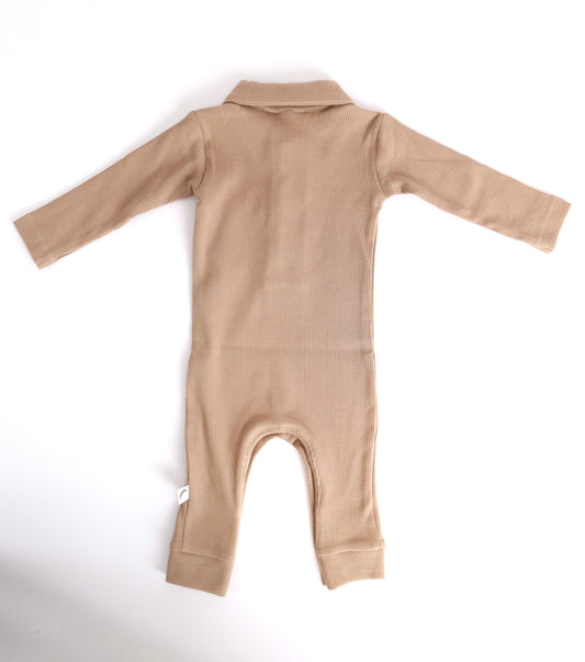 Boxpakje polo rib Taupe