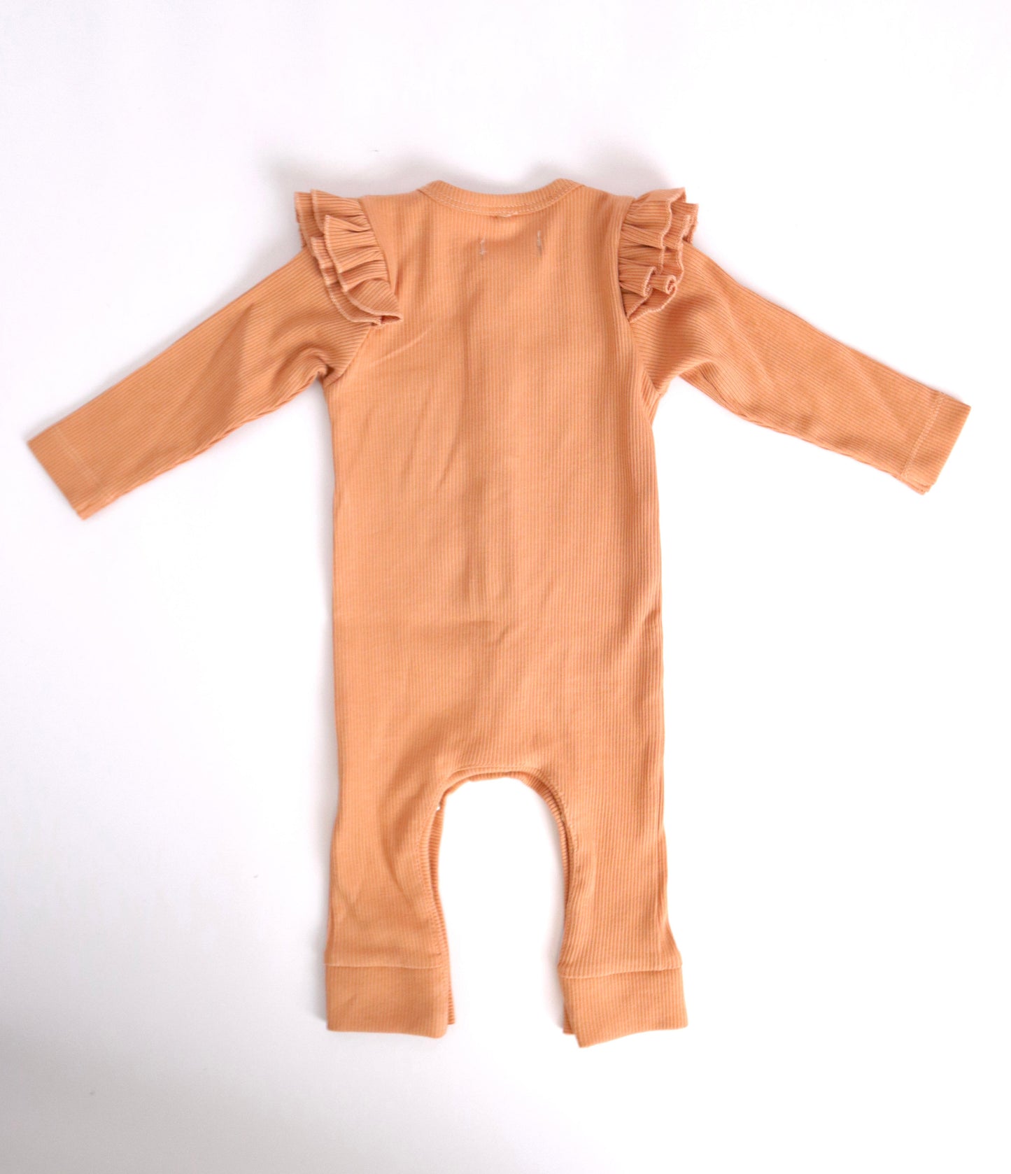 Boxpakje ruffle rib Perzik