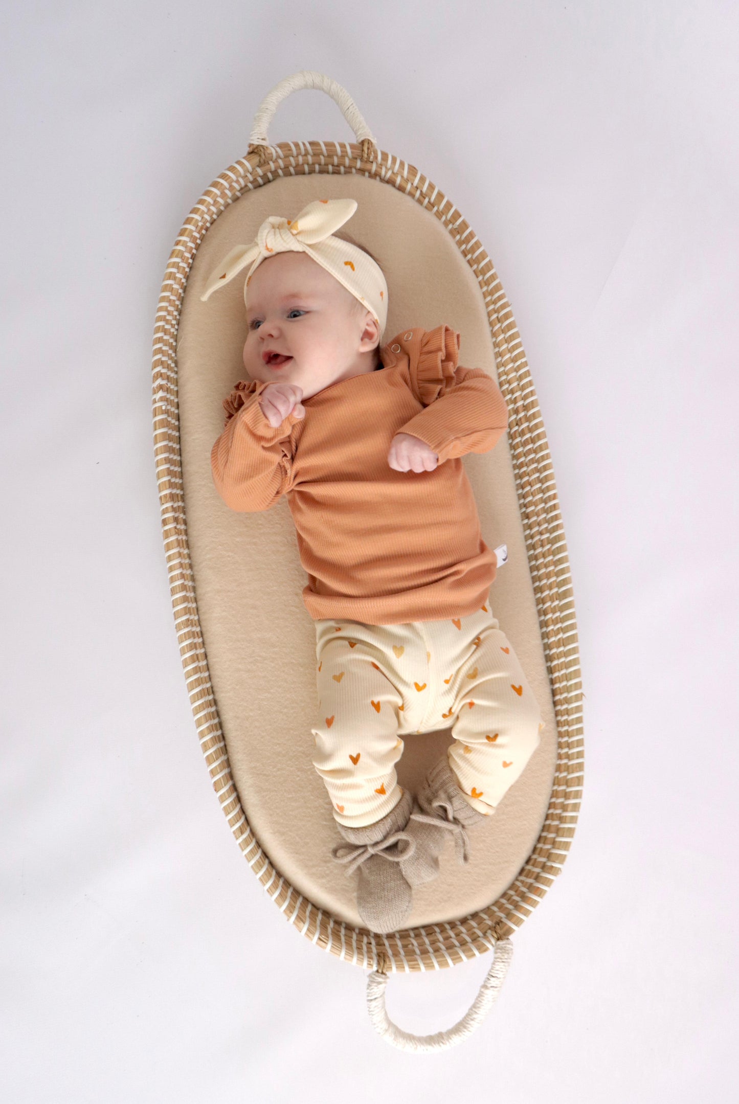 Longsleeve ruffle rib Perzik