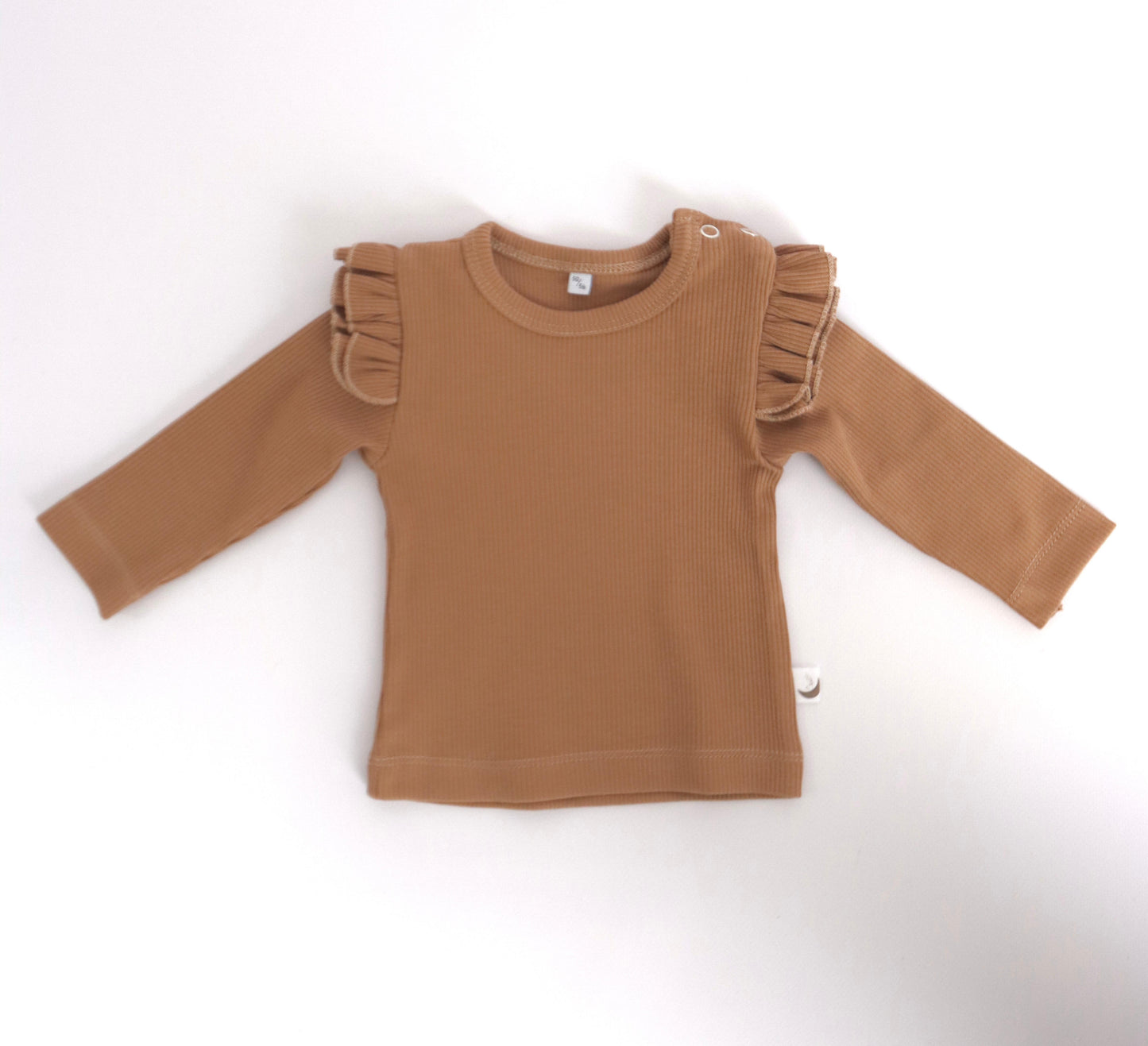 Longsleeve ruffle rib Cacao