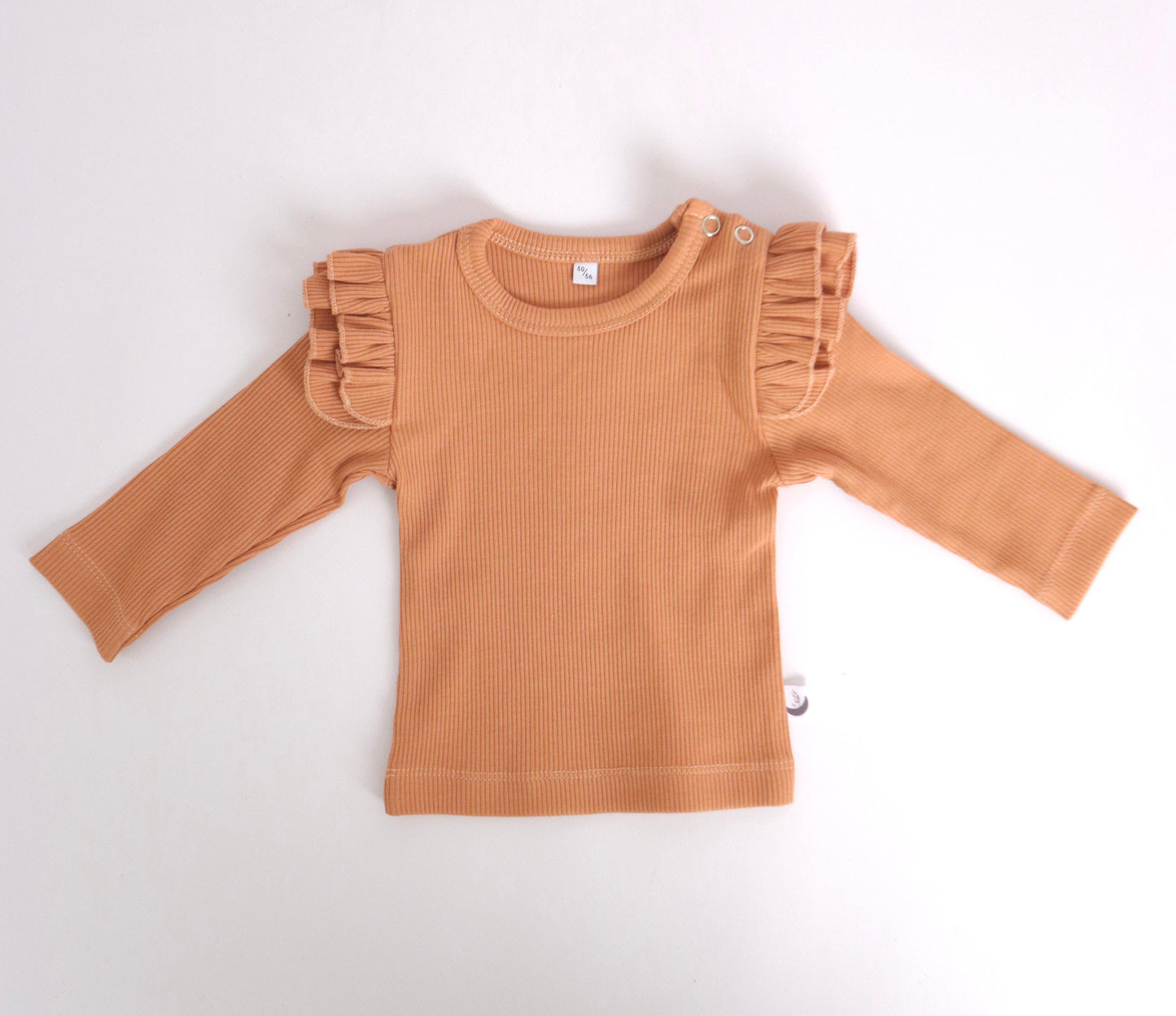 Longsleeve ruffle rib Perzik